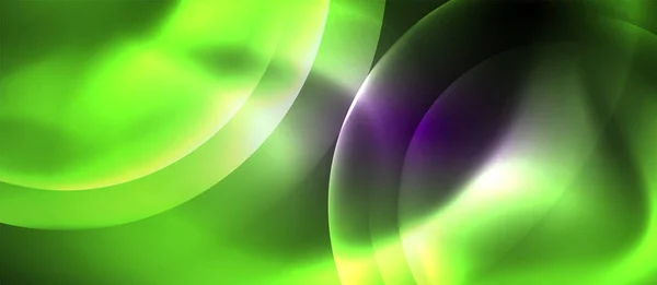 Glanzende Neon kleur licht met cirkels abstracte achtergrond — Stockvector