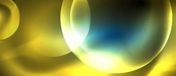 Сині неонові бульбашки і кола абстрактний фон, футуристичний магічний техно дизайн — стоковий вектор
