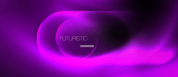 Neon gloeiende techno lijnen, hi-tech futuristische abstracte achtergrond template — Stockvector