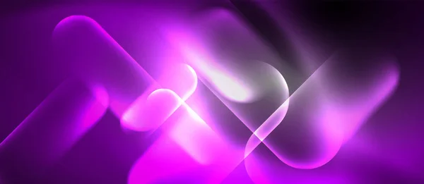 Linii tehno strălucitoare de neon, șablon de fundal abstract futurist hi-tech — Vector de stoc