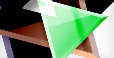 3D üçgen vektör en az arka plan tasarımı, geometrik soyut poster tasarımı