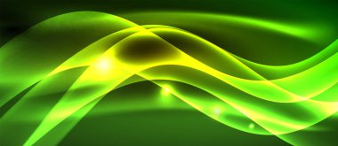 Neon parlak ışık parlayan dalga hatları