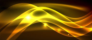 Neon parlak ışık parlayan dalga hatları