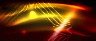 Neon parlayan techno hatları, yüksek teknoloji fütüristik arka plan şablonu kare şekilleri ile