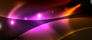 Neon renk dalgası hatları soyut arka plan, sihirli techno futuristik ışık