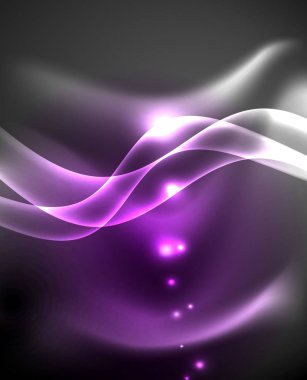 Parlak parlayan Neon ışık dalgası arka plan