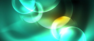 Parlak neon çevrelerde soyut arka plan