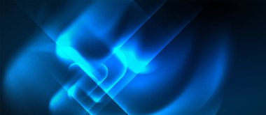 Mavi Neon yuvarlak şekiller techno arka plan