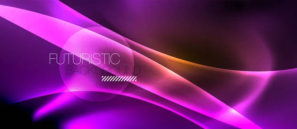 Neon Color Wave lijnen abstracte achtergrond, Magic techno futuristische licht — Stockvector