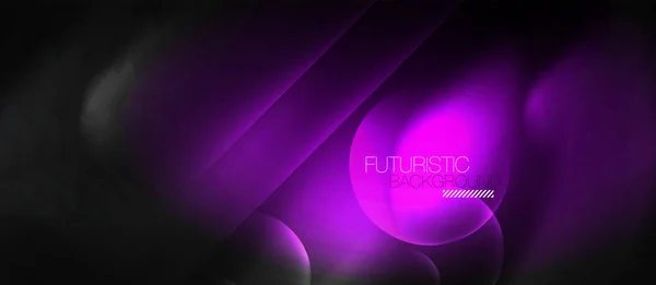 Neon Glowing techno lines, hi-tech futuristic abstrak background template - Stok Vektor