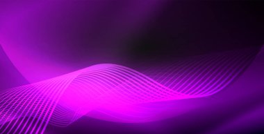 Koyu, parlak hareket, sihirli alan ışık parlayan soyut dalga. Techno arka plan