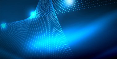 Dalgalar ile renkli neon ışıklar soyut arka plan