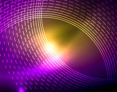 Neon Çemberleri Soyut Arkaplan