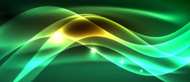 Neon parlak ışık parlayan dalga hatları