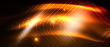 Parlayan ışık arka planda Neon kare şekiller çizgiler