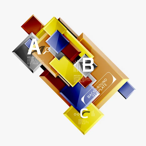 Composição geométrica quadrada —  Vetores de Stock