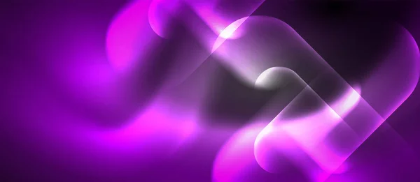 Linii tehno strălucitoare de neon, șablon de fundal abstract futurist hi-tech — Vector de stoc