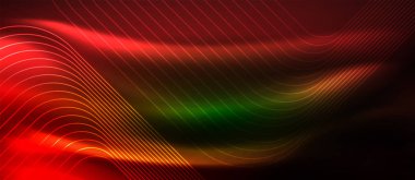 Neon parlayan elemanları, parlak hareket konsepti ile koyu arka plan