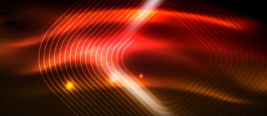 Parlayan ışık arka planda Neon kare şekiller çizgiler