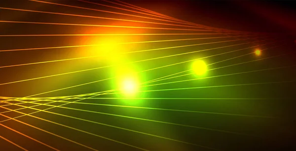 波抽象的な背景を持つ色のネオンライト — ストックベクタ