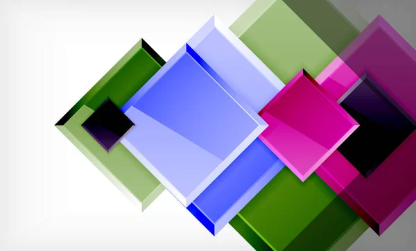 明亮多彩的方形方块块几何背景 — 图库矢量图片