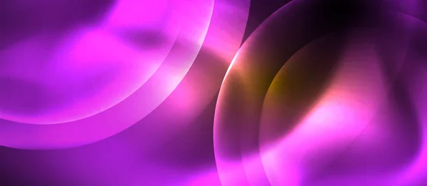 Círculos de néon brilhante fundo abstrato — Vetor de Stock