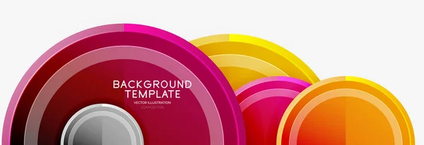 Circle geometric abstract background template for web banner, business presentation, branding, wallpaper — Stock Vector