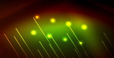 Neon parlayan dalga, sihirli enerji ve ışık arka plan