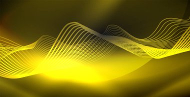 Koyu, parlak hareket, sihirli alan ışık parlayan soyut dalga. Techno arka plan