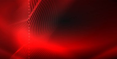 Koyu, parlak hareket, sihirli alan ışık parlayan soyut dalga. Techno arka plan