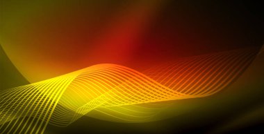 Koyu, parlak hareket, sihirli alan ışık parlayan soyut dalga. Techno arka plan