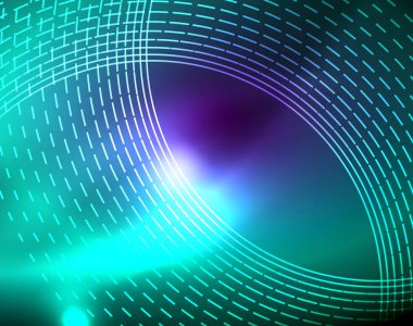 Neon Çemberleri Soyut Arkaplan