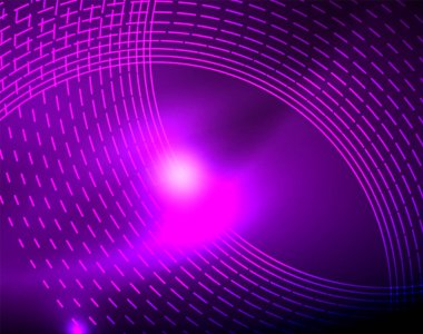 Neon Çemberleri Soyut Arkaplan