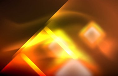 Siyah Neon parlak ışık hatları, techno modern şablon