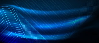 Neon parlayan techno hatları, yüksek teknoloji fütüristik arka plan şablonu kare şekilleri ile