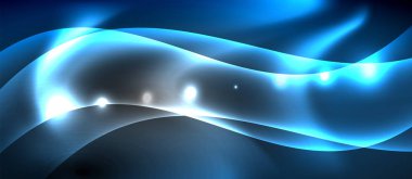 Parlak parlayan Neon ışık dalgası arka plan