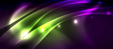 Parlak parlayan Neon ışık dalgası arka plan