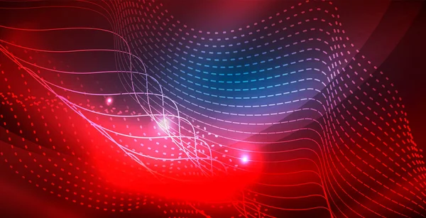 Dalgalar ile renkli neon ışıklar soyut arka plan