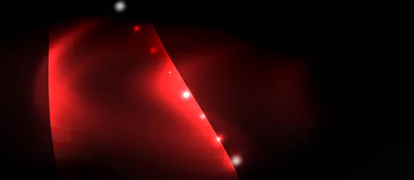 Dunkler Hintergrund mit neonfarbenen Wellen, Vektorschablone — Stockvektor
