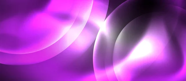 Zářivá neonová barevná kontrolka s kruhy abstraktní pozadí — Stockový vektor