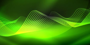 Koyu, parlak hareket, sihirli alan ışık parlayan soyut dalga. Techno arka plan