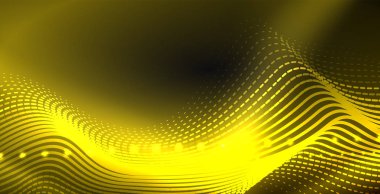 Koyu, parlak hareket, sihirli alan ışık parlayan soyut dalga. Techno arka plan