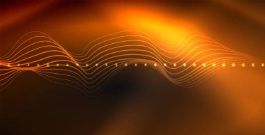 Koyu, parlak hareket, sihirli alan ışık parlayan soyut dalga. Techno arka plan