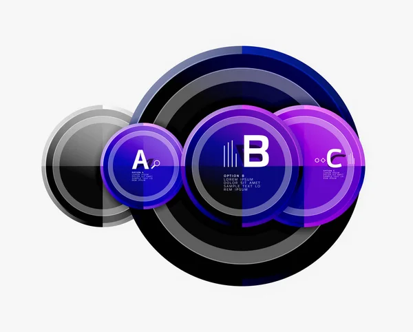 Cirkel geometriska abstrakt bakgrund mall för webbbanner, Affärspresentation, branding, tapet — Stock vektor