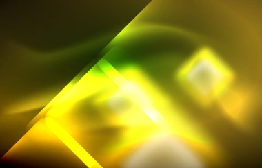 Siyah Neon parlak ışık hatları, techno modern şablon