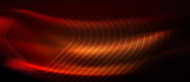 Neon parlayan techno hatları, yüksek teknoloji fütüristik arka plan şablonu kare şekilleri ile