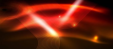 Parlayan ışık arka planda Neon kare şekiller çizgiler