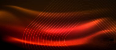 Parlayan ışık arka planda Neon kare şekiller çizgiler