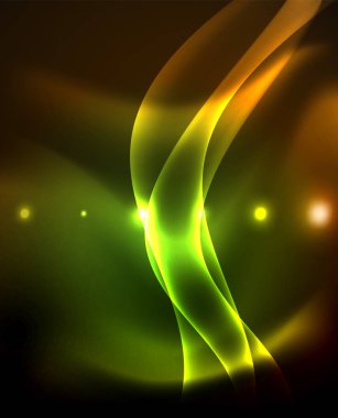 Neon renk dalgası hatları soyut arka plan, sihirli techno futuristik ışık