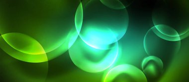 Neon parlayan çevrelerde vektör soyut arka plan